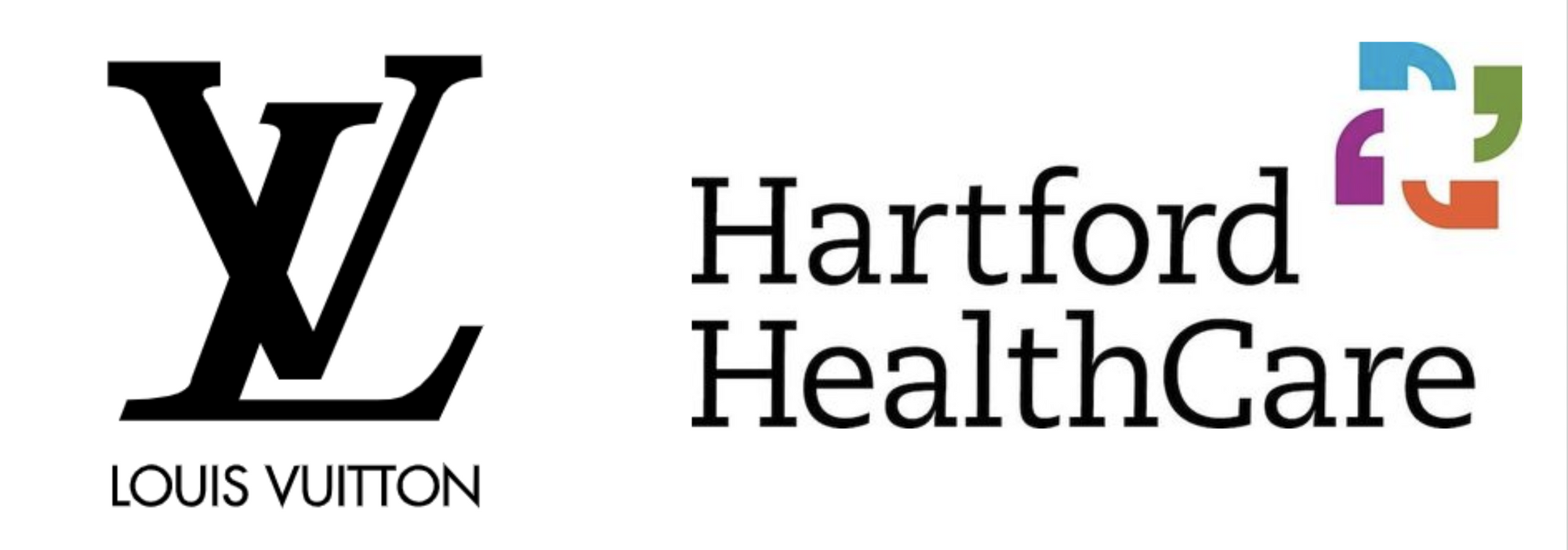 Louis Vuitton and Hartford HealthCare logos